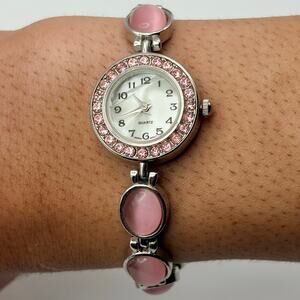 Y2K Silver & Pink Quartz Watch